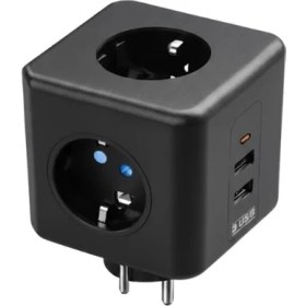 Resim Hobilinka Akım ve Voltaj Korumalı Küp Priz 3 USB Destekli 