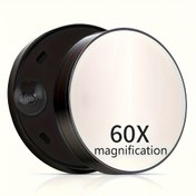 Resim 60x Büyütmeli Makyaj Aynası Emme Kupa Tabanlı - Avuç İçi Boyutunda, Yüksek Çözünürlüklü Şaşmaz Görüş için Hassap Uygulama ve Dokunuşlar, İdeal Siyah Nokta Alma & Temizlemeye Karşın, Hamam Sehpası İçin Makiyaj Aynası, Katlanabilir Foldable Make Up Mirror, Şık Tasarım,Sağlam Yapı,Dayanıklı Çelik,Ev Kullanımı,Güzellik Tutkunları 
