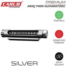 Resim Araç İçi Metal Kasa Gümüş Fosforlu Çevirmeli Telefon Numaratörü 