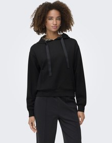 Resim Only Onlalına Lıfe Leo Detaıl Hood Box Swt Kadın Siyah Sweatshirt - 15364546 Siyah 
