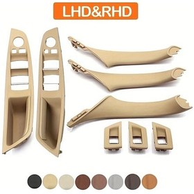 Resim Xuweiwei Lhd Rhd Beige Black Brown Oyster Bmw 5 Serisi F10 F11 İç Kapı Kolçak Seti Sağ Direksiyon 