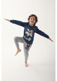 Resim Mickey Mouse D4821-3 Çocuk Koyu Indigo Pijama 