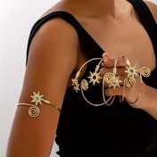 Resim Yeni Sınır Ötesi El Yapımı Güneş Taşlı Kol Bilekliği - Ayarlanabilir Retro Tarz Bracelet (Metal Malzemesi ve İşçilik Özellikleri: Doku, İzler ve Renkteki Doğal Farklılıklar Normal Olaydır), Gençler için 