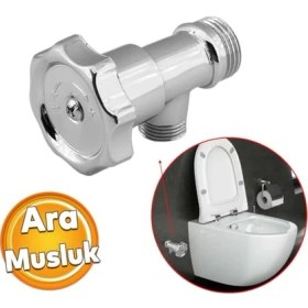 Resim Çevirmeli Taharet Musluğu Metal Rezervuar Ara Musluk Wc Klozet Alafranga Flex Hortum Bağlantı 