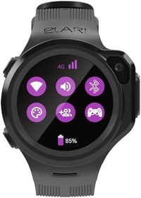 Resim Elari 4G Çocuk Akıllı Saat Telefon GPS Takip Cihazı Erkek ve Kız Çocukları için Su Geçirmez, 2 Yönlü Sesli ve Görüntülü Aramalar, SOS Düğmesi, Çıkarma Sensörü, Kamera, MP3 Çalar - KidPhone 4GR (Siyah) 