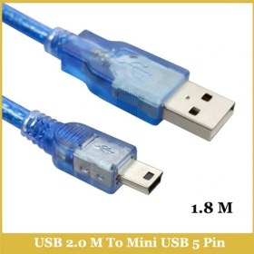 Resim Ti-Mesh Usb 2.0 Am / Mini (B) 5Pin Round,Gold Açık Mavi - 1,8M 