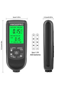 Resim Epilons HW-300PRO Oto Boya Kalınlık Ölçer 0-2000µm Fe & NFe Kaplama Kalınlık Test Cihazı 