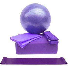 Resim Geeroyoo 5 Parçalı Yoga Seti: Yoga Topu, Blok, Esneme Bandı, Direnç Lastiği Ve Pilates Bantları - Evde Spor İçin 