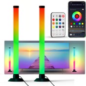 Resim RGB+IC LED Işık Barı, 2 adet USB Masaüstü Hafif Işık, LED Gece Lambası Uzaktan Kumanda ve Uygulama Kontrolü ile, Müzik Senkronizasyonu, Yatak Odası Yanı, Oturma Odası Dekorasyonu, Oyun Müzik Partisi Odası Dekorasyonu, Ofis Masa Lambası, TV Arka Işık, Doğum Günü Hediyesi 
