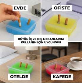 Resim nelerbulurum duman Kül Koku Giderici Kum, Hoş Kokulu 30 Adet Jel + 30 Adet Plastik Küllük 