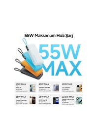 Resim Cuktech 25 Powerbank 20000 Mah 55 W Pd3.0 Hızlı Şarj 2 Port Type-C + Usb-A Taşınabilir Şarj Cihazı 
