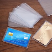 Resim 12 Adet Dayanıklı Su Geçirmez Şeffaf Kart Kılıfı, Çizilmeye Dayanıklı PVC Kredi Kartı ve Kimlik Tutucu, Ofis Malzemeleri için Manyetik Kart Koruyucu 