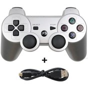 Resim Kablosuz Denetleyici Desteği Bluetooth Ps3 Konol Joystick Playstation 3 Joy Silver 