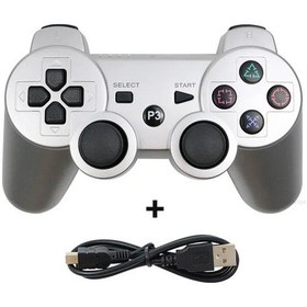Resim Kablosuz Denetleyici Desteği Bluetooth Ps3 Konol Joystick Playstation 3 Joy Silver 