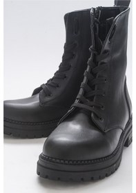 Resim Luvishoes Singa Siyah Cilt Kadın Bot Siyah 