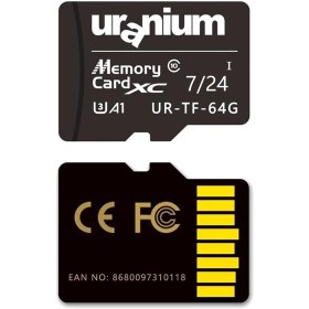 Resim 64 GB URANIUM UR-TF-64G MICRO SD CARD 7\u002F24 SURVEILLANCE 100\u002F40MBS INDUSTRIAL U3 HAFIZA KARTI (3 YIL GARANTİ) 