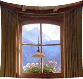 Resim Yaleker Ev Dekorasyonu İçin Yeşil/sarı Seçenekli Poliester Halı, Manzaralı Desenli Odası Zenginleştirici 150x200cm 