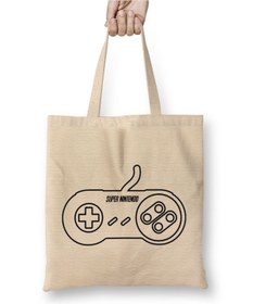 Resim Baskı Dükkanı Controle Super Nintendo Atari Bez Çanta Uzun Saplı 