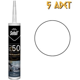 Resim Selsil Poliüretan Mastik Yapıştırıcı Pu50 Beyaz 280 Ml. - 5 Adet 