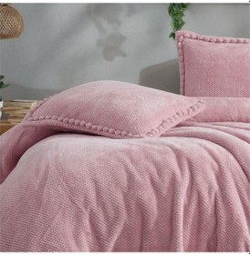 Resim Clasy Wellsoft Ponpon Detaylı Yatak Örtüsü Seti Tek Kişilik Masse 180 X 240 Pudra 