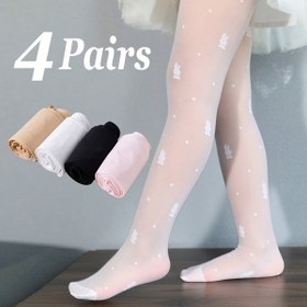 Resim 4 Paket Kızlar Yaz Nefes Alabilen Tavşan File Çorapları 