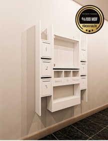 Resim rafineritasarım ELİPS Posta Kutusu MDF 6 ' LI BEYAZ 