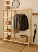 Resim pinoxi Ahşap Açık Dolap Gardırop Elbise Dolabı Büyük Boy 