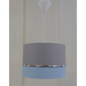 Resim M-330 Gri Mavi Kumaş Kaplama Salon Oturma Odası Yatak Odası Genç ve Çocuk Odası Avize Sarkıt Aydınlatma. 