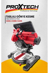 Resim PROXTECH Profesyonel Endüksiyon Motor 210mm Tablalı Gönye Kesme Ahşap Sunta Plastik Kesme Gönye KesmeMakinesi 