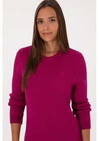 Resim U.S. Polo Assn. Kadın Fuşya Bisiklet Yaka Basic Kazak 50307763-VR023 