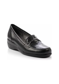 Resim Bambi Siyah Siyah Leather Kadın Dolgu Topuklu Ayakkabı K01531123503 Siyah Siyah 