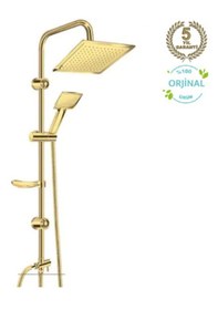 Resim Altın Rengi Duş Seti, Gold Kare Duş Seti Takımı, Tepe Yağmurlama Seti Altın 