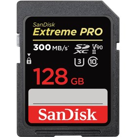 Resim Sandisk Extreme Pro 128gb 300mb/s V90 UHS-II SDXC Hafıza Kartı 