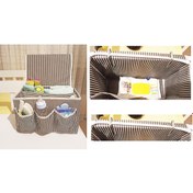 Resim Evvano Tıkla Fırsatları Yakala Tutturma Aparatlı Bebek Beşik Başucu Düzenleyici Kapaklı 5 Bölmeli Organizer 