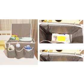 Resim Evvano Tıkla Fırsatları Yakala Tutturma Aparatlı Bebek Beşik Başucu Düzenleyici Kapaklı 5 Bölmeli Organizer 