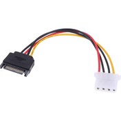 Resim Sata 15 Pin Erkek To 4 Pin Molex Dişi Güç Kablosu 30 cm 