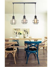 Resim demet habek mylights S Retro Rustik Kafes Üçlü Sıralı Masa Üstü 60cm 