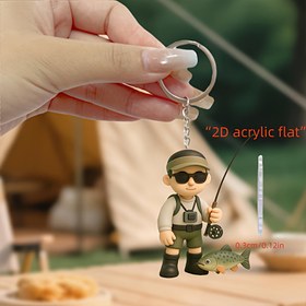 Resim 2D Düz, 1 Adet Sevimli Balıkçı Anahtarlığı - Hafif Akrilik Olta & Balık Tasarımı ile Misina ve Kanca - Kompakt 2D Düz Avcılık Şekili - Erkekler, Kadınlar, Baba, Eş İçin İdeal Hediye - Doğum Günü, Noel, Babalar Günü İçin Kamp, Balık Tutma Gezisi Aksesuarı - Canlı Renkler, Dayanıklı Outdoor Meraklısı için Mükemmel Hediyeler - Kapılar, Çantalar, Sırt Çantaları İçin Harika - Yem Süsü Dekorasyonları, 2D Düz 