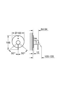 Resim Grohe Essence Ankastre Banyo/Duş Bataryası, Brushed Warm Sunset - Bakır 