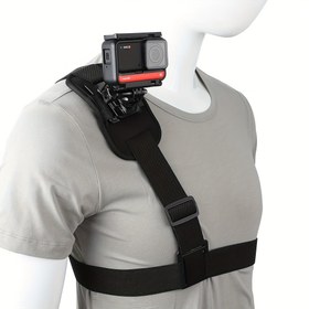 Resim Ayarlanabilir Polyester Aksiyon Kamerası Koşum Takımı - Spor Kameralar için Eller Serbest Omuz Desteği, Rahat & Dayanıklı, Macera Çekimi için İdeal 