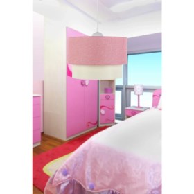 Resim Katlı Pasta Tekli Pembe Dokuma Sarkıt Yatak Odası Çocuk Odası Genç Odası Salon Avize 