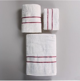 Resim Jakarlı Banyo Havlu Seti Beyaz 