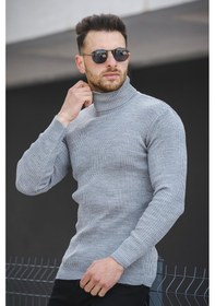 Resim Oksit Seka 813 İnce Fitilli Slim Fit Erkek Boğazlı Kazak 001 