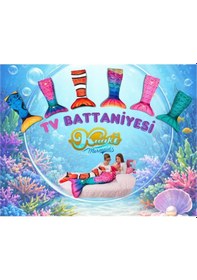 Resim Kuaki Mermaids Deniz Kızı Kostümlü Tv Battaniyesi Turquoise Turkuaz 