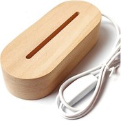 Resim Led Işık Katı Ahşap Reçine Sanat Akrilik Cam Işıklar Oval 15cm Beyaz Işık Beyaz 