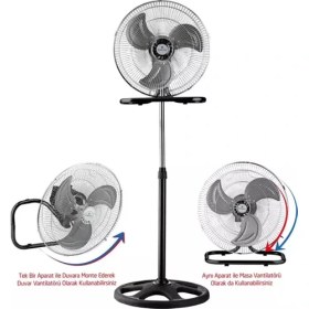 Resim Rubenis RBS20 Plus Pro 1000 130W Sanayi Vantilatör 18 Inç Ayaklı Tip Yüksek Performanslı 
