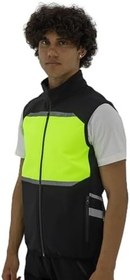 Resim Motosiklet Ve Iş Güvenliği Yeleği Reflektörlü Softshell siyah-sarı L 