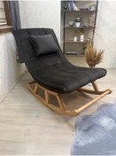 Resim Asedia Miskin Naturel Acı Kahve Ahşap Sallanan Sandalye Dinlenme Emzirme Baba Okuma Koltuğu 
