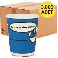 Resim Ofix Karton Bardak Özel Baskılı 7 oz 180 ml 3000 Adet - Mavi - 1 Koli 