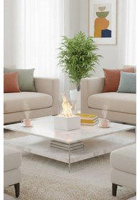 Resim Muko Beyaz Biyoetanol Masaüstü Şömine - 1 Lt Copart Yakıt Hediye 